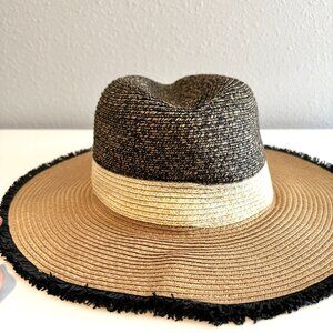 Collection XIIX |  Women's Floppy Sun Hat  | Black Cream | Size: OS